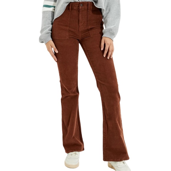5/25$ BNWOT Brown high waisted 70s corduroy pants | American Eagle - Picture 6 of 8